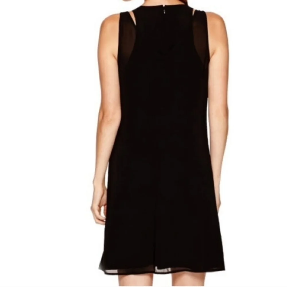Nicole‎ Miller Shift Dress Black Embellished Beaded Sleeveless Lined Size 10